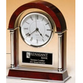 Rosewood Mantle Clock w/ Chrome Plated Posts (8 1/2"x10 1/2")
